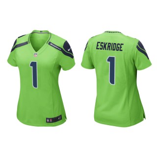 Women's Seattle Seahawks D'Wayne Eskridge #1 Neon Green Alternate Game Jersey