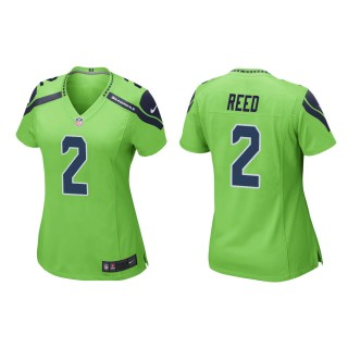 Women's Seattle Seahawks D.J. Reed #2 Neon Green Alternate Game Jersey