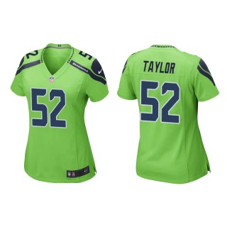 Women's Seattle Seahawks Darrell Taylor #52 Neon Green Alternate Game Jersey