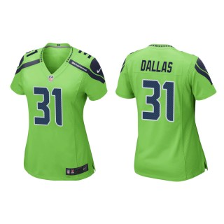 Women's Seattle Seahawks DeeJay Dallas #31 Neon Green Alternate Game Jersey