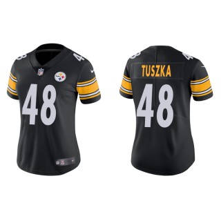 Women's Pittsburgh Steelers Derrek Tuszka #48 Black Vapor Limited Jersey