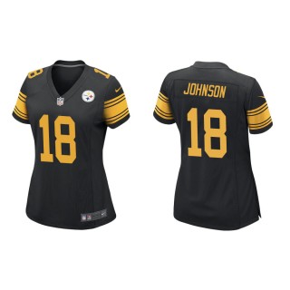 Women's Pittsburgh Steelers Diontae Johnson #18 Black Alternate Game Jersey