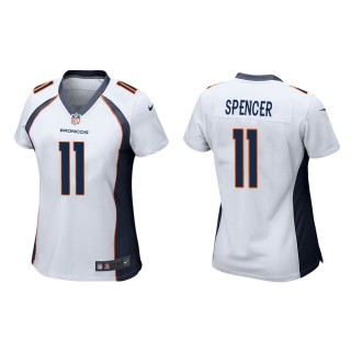 Women's Denver Broncos Diontae Spencer #11 White Game Jersey