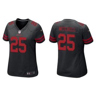 Women's San Francisco 49ers Elijah Mitchell #25 Black Game Jersey