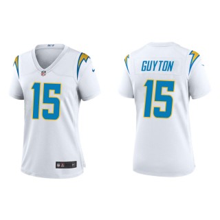 Women's Los Angeles Chargers Jalen Guyton #15 White Alternate Game Jersey