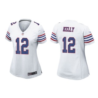 Women's Buffalo Bills Jim Kelly #12 White Alternate Game Jersey