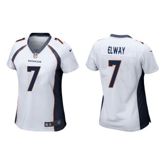 Women's Denver Broncos John Elway #7 White Game Jersey