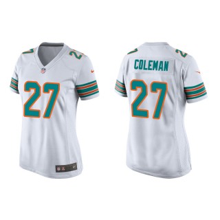 Women's Miami Dolphins Justin Coleman #27 White Alternate Game Jersey