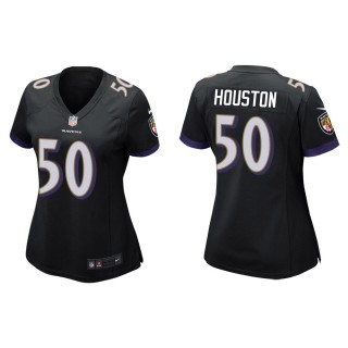 Women's Baltimore Ravens Justin Houston #50 Black Game Jersey