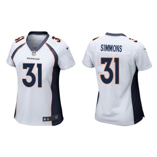 Women's Denver Broncos Justin Simmons #31 White Game Jersey