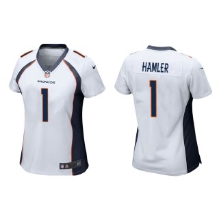 Women's Denver Broncos K.J. Hamler #1 White Game Jersey