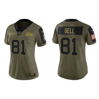 2021 Salute To Service Women Chiefs Blake Bell Olive Gold Limited Jersey