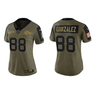 2021 Salute To Service Women Chiefs Tony Gonzalez Olive Gold Limited Jersey