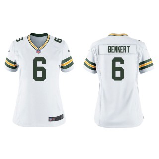 Women's Green Bay Packers Kurt Benkert #6 White Game Jersey