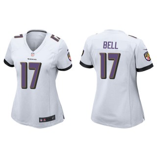 Women's Baltimore Ravens Le'Veon Bell #17 White Game Jersey