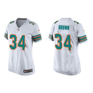 Women's Miami Dolphins Malcolm Brown #34 White Alternate Game Jersey