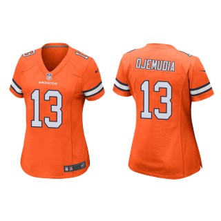Women's Denver Broncos Michael Ojemudia #13 Orange Alternate Game Jersey