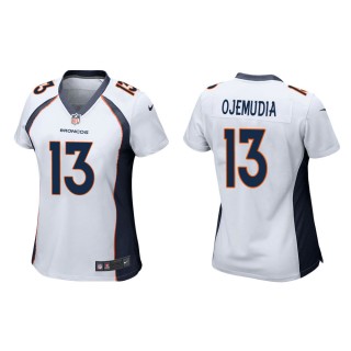 Women's Denver Broncos Michael Ojemudia #13 White Game Jersey