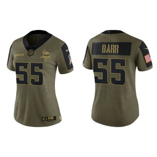 2021 Salute To Service Women Vikings Anthony Barr Olive Gold Limited Jersey