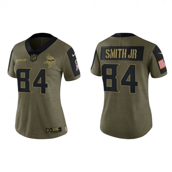 2021 Salute To Service Women Vikings Irv Smith Jr. Olive Gold Limited Jersey