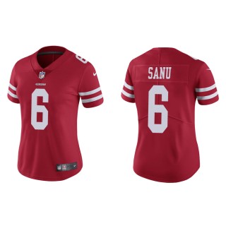 Women's San Francisco 49ers Mohamed Sanu #6 Scarlet Vapor Limited Jersey