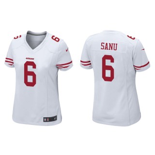 Women's San Francisco 49ers Mohamed Sanu #6 White Game Jersey