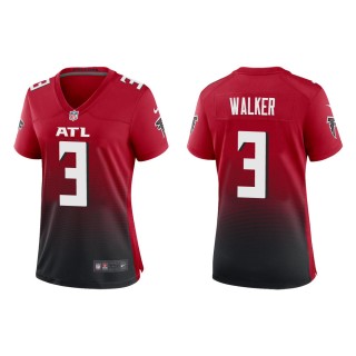 Women's Atlanta Falcons Mykal Walker #3 Red 2nd Alternate Game Jersey
