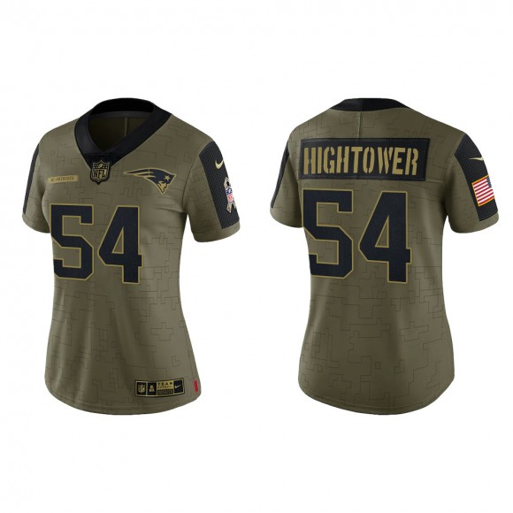 2021 Salute To Service Women Patriots Dont'a Hightower Olive Gold Limited Jersey