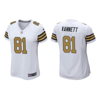 Women's New Orleans Saints Nick Vannett #81 White Alternate Game Jersey