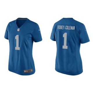 Women's Detroit Lions Nickell Robey-Coleman #1 Blue Throwback Game Jersey