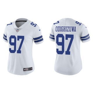 Women's Dallas Cowboys Osa Odighizuwa #97 White Vapor Limited Jersey