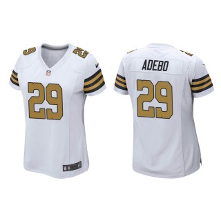 Women's New Orleans Saints Paulson Adebo #29 White Alternate Game Jersey
