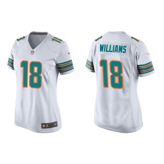 Women's Miami Dolphins Preston Williams #18 White Alternate Game Jersey