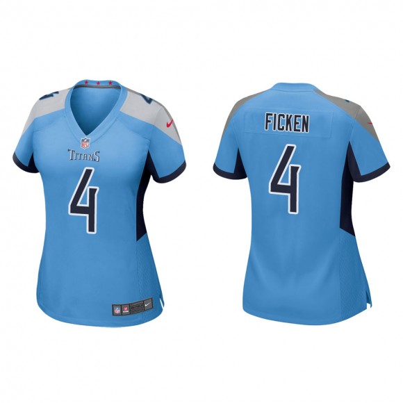 Women's Tennessee Titans Sam Ficken #4 Light Blue Game Jersey