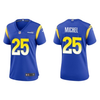 Women's Los Angeles Rams Sony Michel #25 Royal Game Jersey