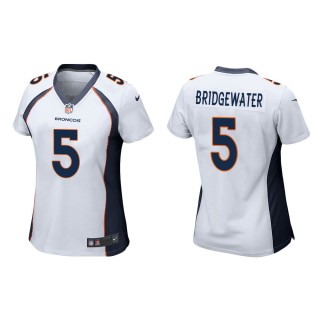 Women's Denver Broncos Teddy Bridgewater #5 White Game Jersey