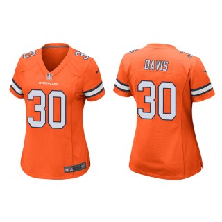 Women's Denver Broncos Terrell Davis #30 Orange Alternate Game Jersey