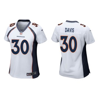 Women's Denver Broncos Terrell Davis #30 White Game Jersey