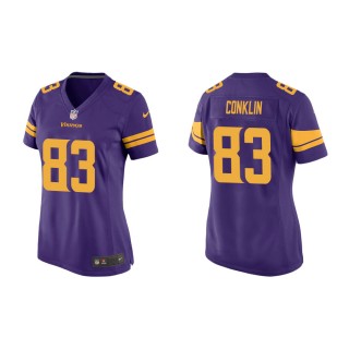 Women's Minnesota Vikings Tyler Conklin #83 Purple Alternate Game Jersey