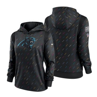 Women Carolina Panthers Anthracite 2021 NFL Crucial Catch Therma Pullover Hoodie