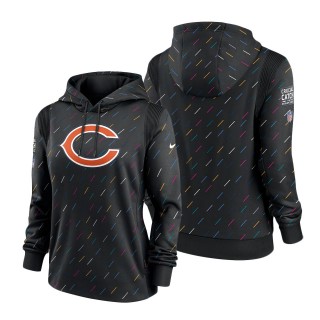 Women Bears Anthracite 2021 NFL Crucial Catch Therma Pullover Hoodie