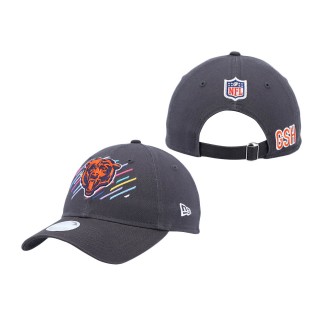 Women Bears Charcoal 2021 NFL Crucial Catch Head Logo 9TWENTY Adjustable Hat