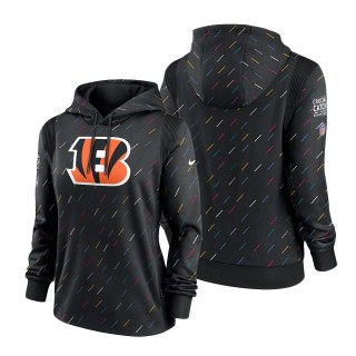 Women Bengals Anthracite 2021 NFL Crucial Catch Therma Pullover Hoodie