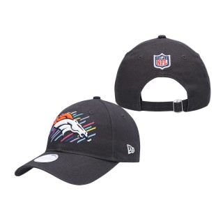 Women Broncos Charcoal 2021 NFL Crucial Catch 9TWENTY Adjustable Hat