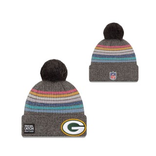 Women Packers Charcoal 2021 NFL Crucial Catch Pom Knit Hat