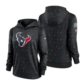 Women Texans Anthracite 2021 NFL Crucial Catch Therma Pullover Hoodie
