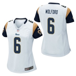 Women's Los Angeles Rams John Wolford White Game Jersey