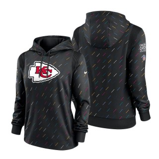 Women Chiefs Anthracite 2021 NFL Crucial Catch Therma Pullover Hoodie