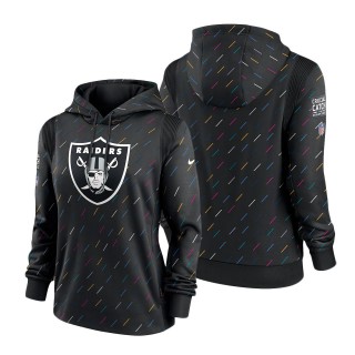 Women Raiders Anthracite 2021 NFL Crucial Catch Therma Pullover Hoodie