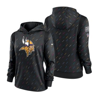 Women Vikings Anthracite 2021 NFL Crucial Catch Therma Pullover Hoodie